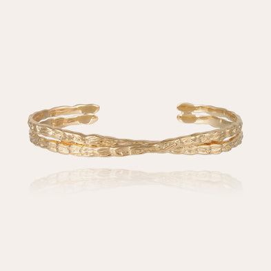 Bracelet jonc Liane croisé mini doré