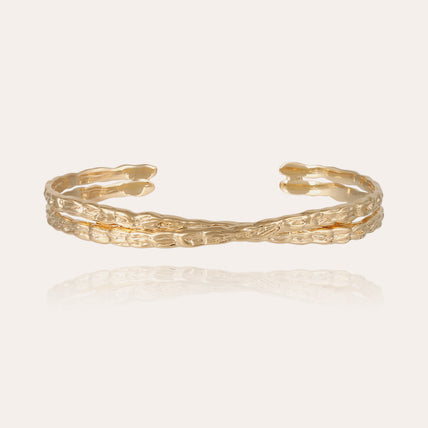 Bracelet jonc Liane croisé mini doré