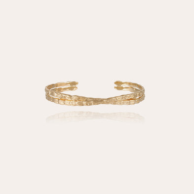 Bracelet jonc Liane croisé mini doré