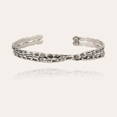 Liane crossover silver bangle bracelet large size