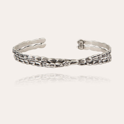 Bracelet jonc Liane croisé argenté