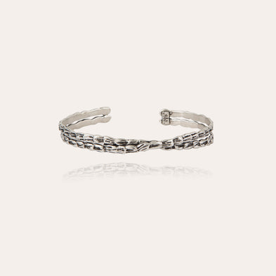 Liane crossover fine silver-plated bangle bracelet large size