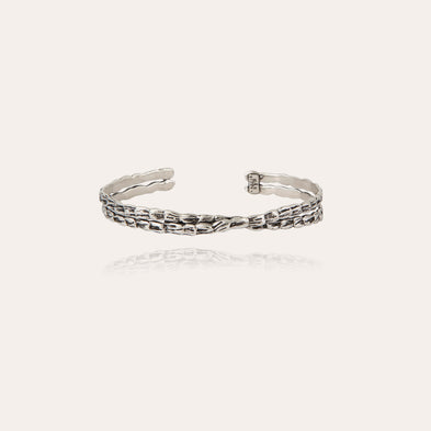 Bracelet jonc Liane croisé argenté