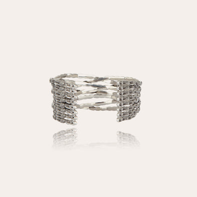 Bracelet manchette Liane petit modèle argenté