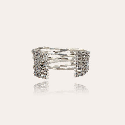 Bracelet manchette Liane petit modèle argenté