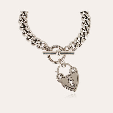 Locked fine silver-plated bracelet