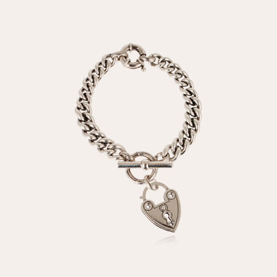 Locked fine silver-plated bracelet