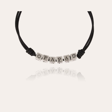 Large silver-plated "Papa" bracelet