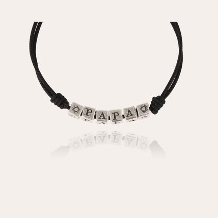 Large silver-plated "Papa" bracelet