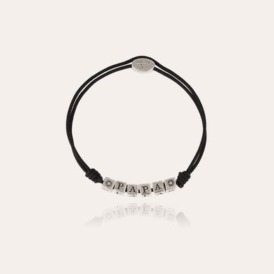 Large silver-plated "Papa" bracelet