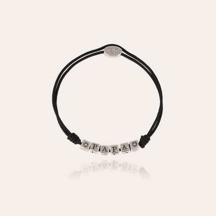 Large silver-plated "Papa" bracelet