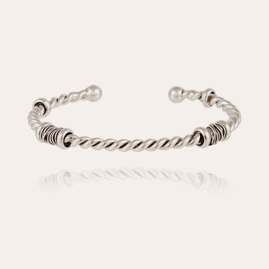 Torsade bangle bracelet fine silver-plated