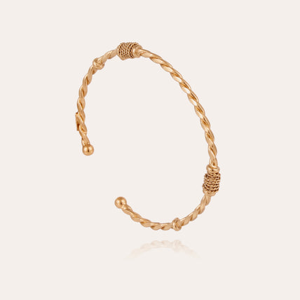 Small gold twisted bangle bracelet