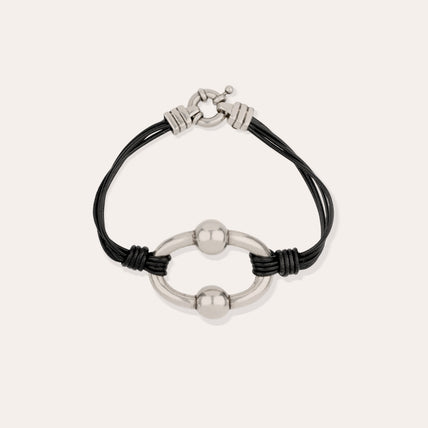 Bracelet Rive argenté - Cuir