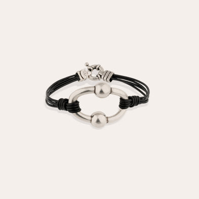 Bracelet Rive argenté - Cuir