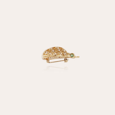 Broche Coccinelle dorée