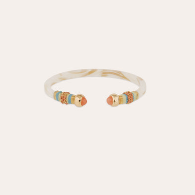 Sari gold-tone acetate bracelet - Ivory