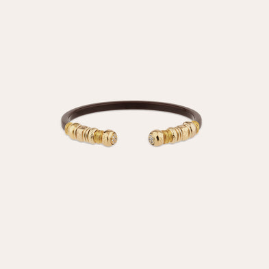 Sari strass gold acetate bracelet - Brown 