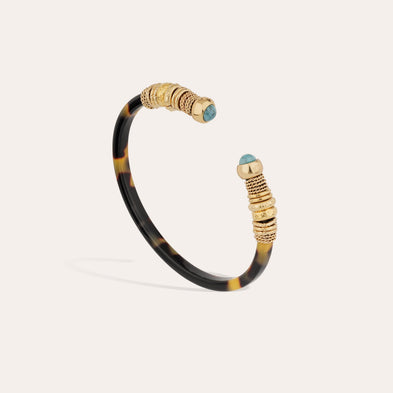 Bracelet Sari acétate doré - Écaille