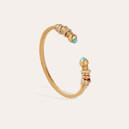 Bracelet Sari doré - Matrix Turquoise