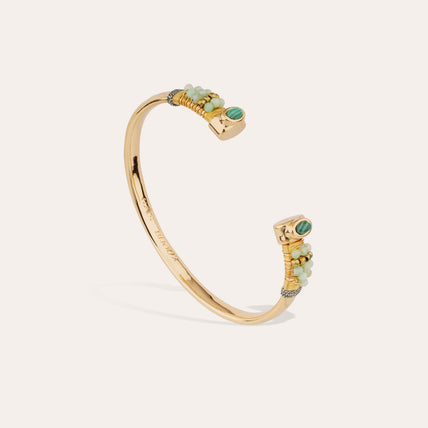 Bracelet Sarina doré - Malachite