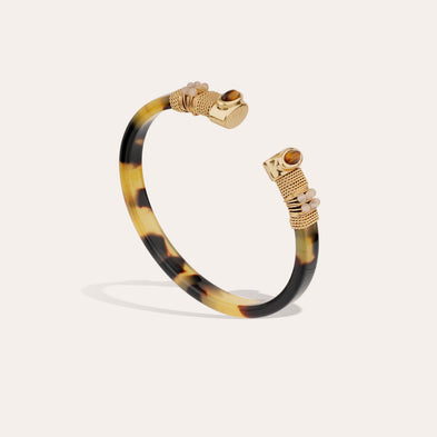 Sarina gold acetate bracelet - Tortoiseshell - Tiger's Eye