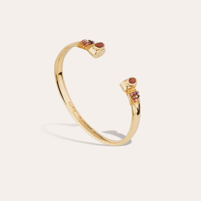 Bracelet Sarina doré - Jaspe rouge