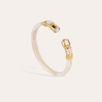 Bracelet Sarina acétate doré - Ivoire