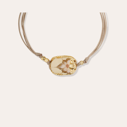Bracelet lien Scaramouche émail doré