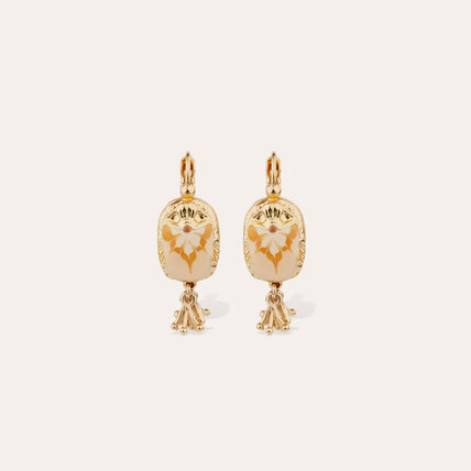 Boucles d'oreilles Scaramouche émail dorées 