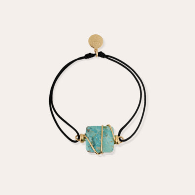 Bracelet Square mini lien doré - Turquoise
