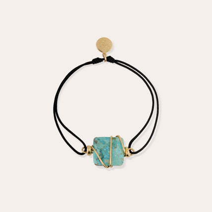 Bracelet Square mini lien doré - Turquoise