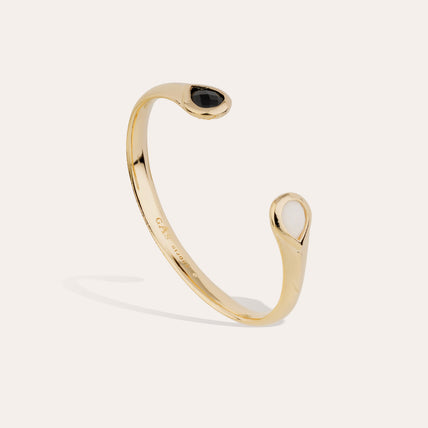 Pulsera Saint Germain: ónix negro y calcita blanca