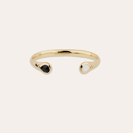 Pulsera Saint Germain: ónix negro y calcita blanca