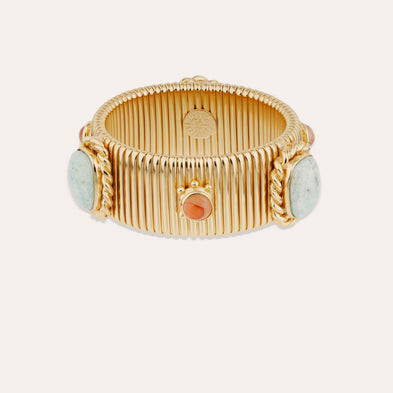 Bracelet Strada Amarante doré - Amazonite & Cornaline