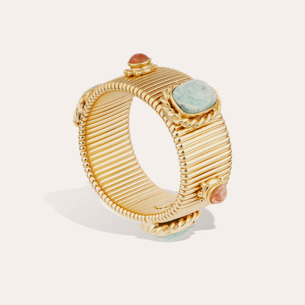 Bracelet Strada Amarante doré - Amazonite & Cornaline