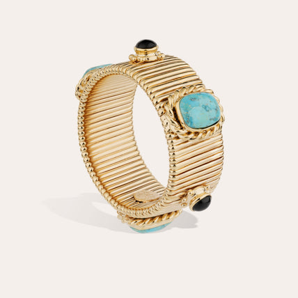 Bracelet Strada Amarante doré - Turquoise