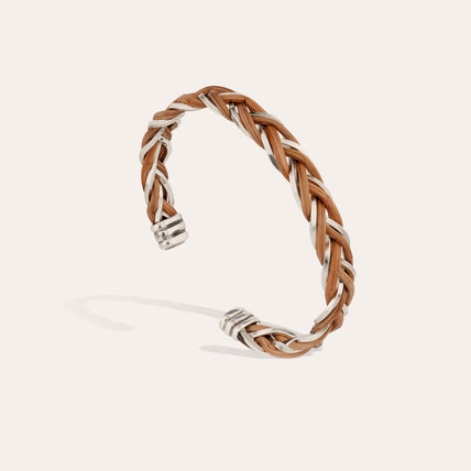 Bracelet jonc Tresse argenté - Osier