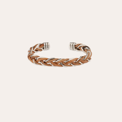 Bracelet jonc Tresse argenté - Osier