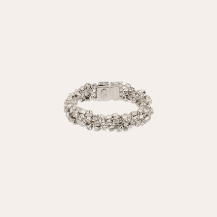 Bracelet Trevise double finition rhodium