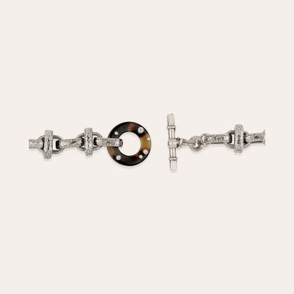 Adrian silver-plated  Acetate Necklace silver-plated  Tortoiseshell