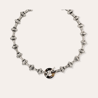 Adrian fine silver-plated acetate necklace - Tortoiseshell