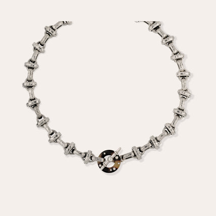 Adrian silver-plated  Acetate Necklace silver-plated  Tortoiseshell