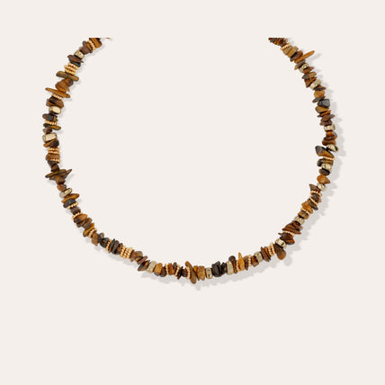Aloha mini gold necklace - Tiger's eye
