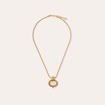 Collier Amarante doré - Nacre Blanche