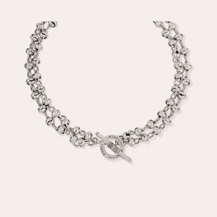 Collier Atik chaîne double argenté