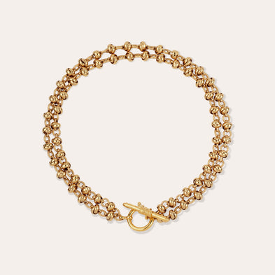 Collier Atik chaîne double doré