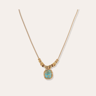 Collier Bia Scaramouche doré - Turquoise