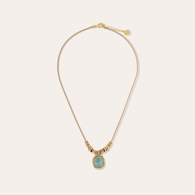 Collier Bia Scaramouche doré - Turquoise