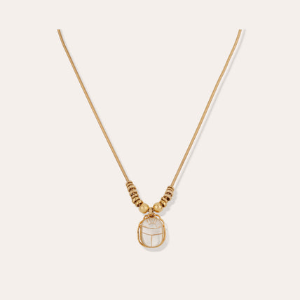 Collier Bia Scaramouche doré - Nacre Blanche